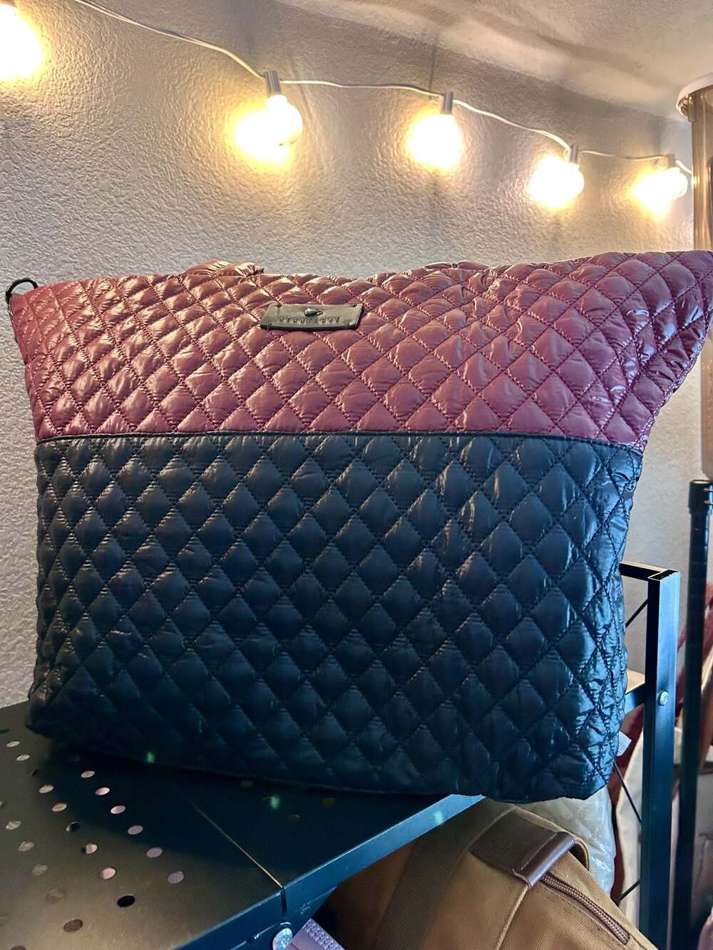 Heartlove Colorblock Quilted Tote Bag